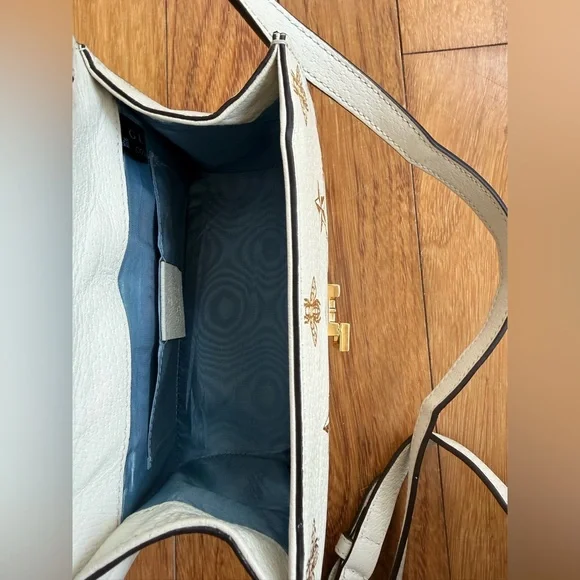 Gucci Sylvie Bee Star Leather Shoulder Bag White Web Stripe Small Project piece - Picture 13 of 16